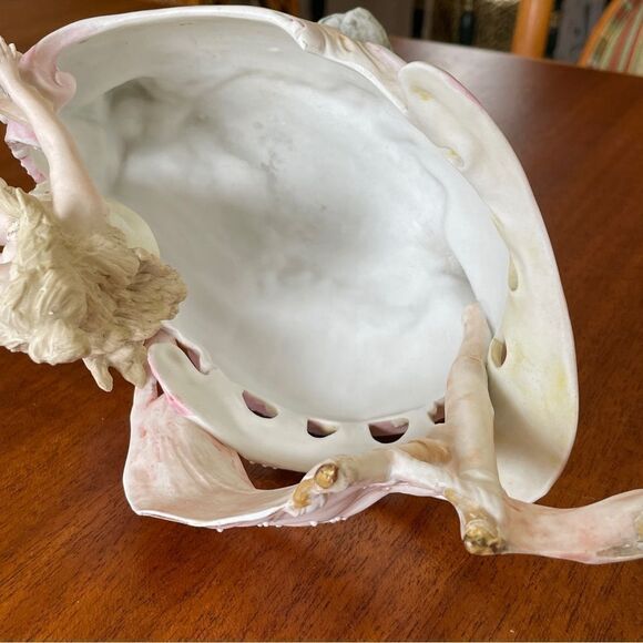 Vintage RARE One of a kind Porcelain Ceramic Goddess on a Ship Decor Art - Picture 11 of 16